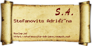 Stefanovits Adriána névjegykártya